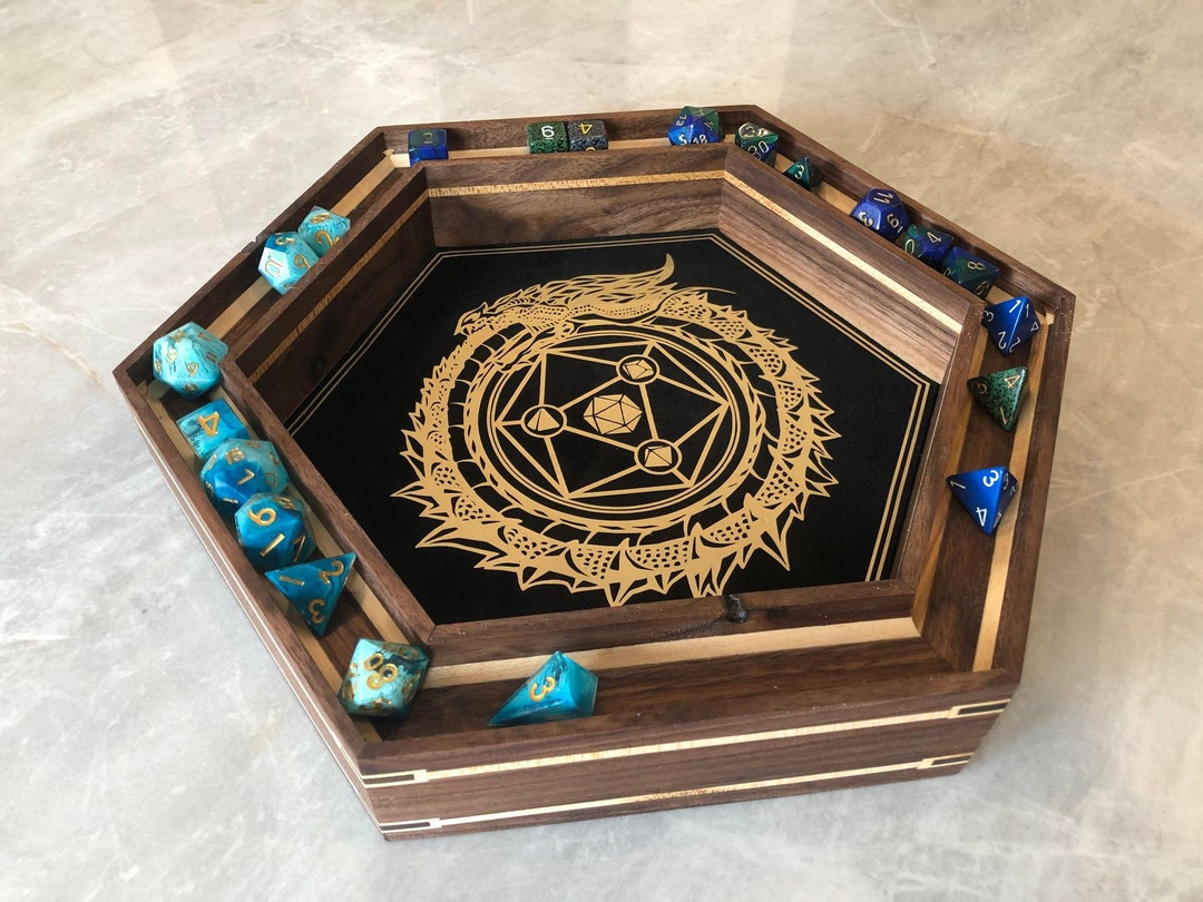 Large Dice Tray Walnut & Maple Personalized Customizable Gift Etsy