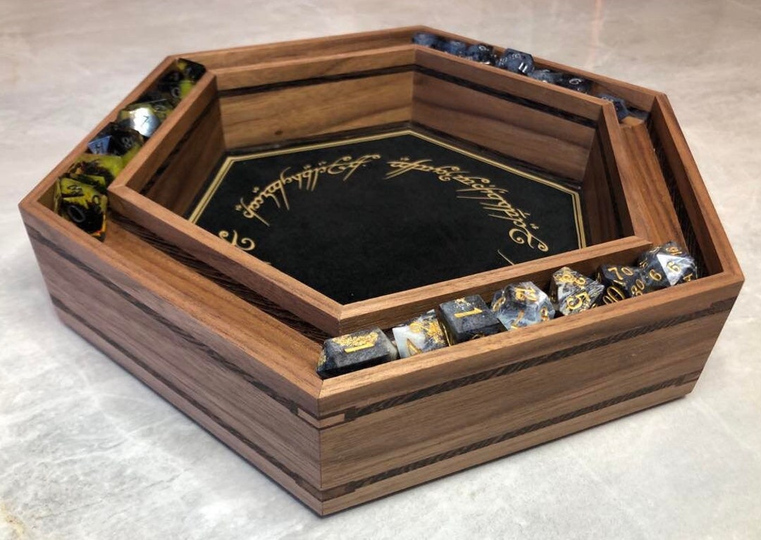 Large Dice Tray Walnut & Wenge Personalized Customizable Gift Etsy