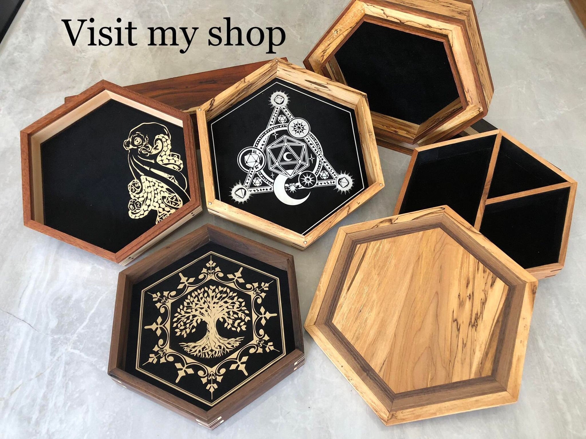 Large Dice Tray Walnut & Maple Personalized Customizable Etsy