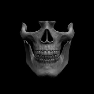 Unique Half Skull Mask STL | Perfect for 3D Printing, 3D printing, stl file, skull mask stl, skull mask for halloween