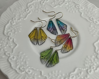 Colored Wing Resin Earrings