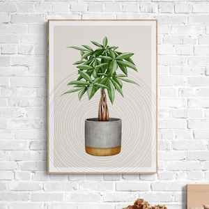 PRINTABLE digital download | plant art for living room decoration | Botanical Housewarming gift | Print Boho Plant Art | Boho Home Decor