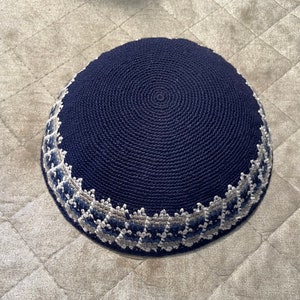 Elegant Handmade classic Crocheted Kippah Authentic Israeli Craftsmanship with Fine Cotton Yarn  | made in Israel