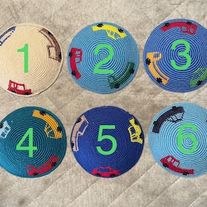 Handmade 100% Cotton Crochet Kippot for Kids - Unique Car Designs - Made in Israel