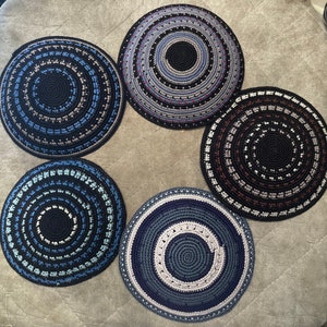 Handcrafted High-Quality Knitted Kippot with Authentic Patterns | Made in Israel from Cotton Threads | kipa / kippa / kippah / yarmulke
