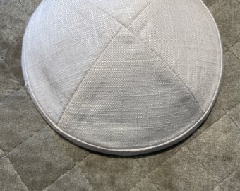 Linnen kipa - witte kippa - clips binnen keppeltje - 100% katoen - bruiloft kippa - bar mitswa kippah - ongeveer 17cm diameter - vakantie/Shabbat