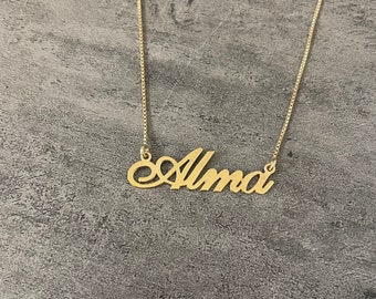 Colar com nome personalizado - inglês ou hebraico | Prata de lei 925 ou banhado a ouro 18k | Opções de comprimento de corrente personalizadas | Feito à mão em Israel