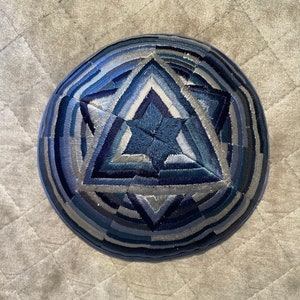 Exquisite Embroidered Star of David Kippah - Perfect for All Ages