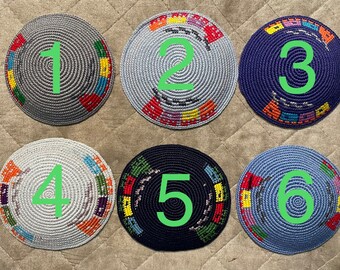 Kippot infantil artesanal em crochê 100% algodão - Estampa de trem - Feito com amor em Israel - fio de algodão