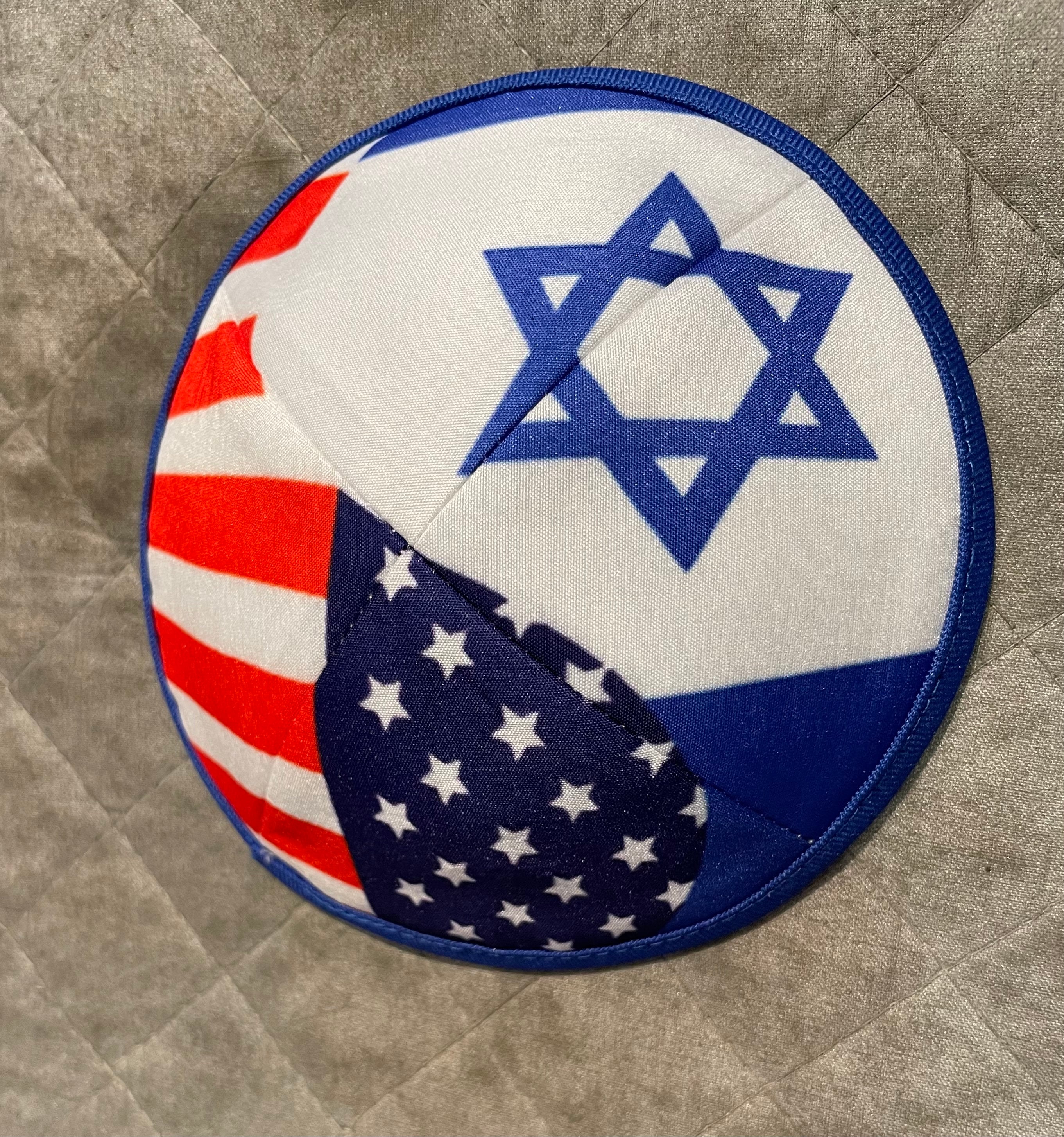Israel love Usa kipa | magan david yarmulka Handcrafted USA-Israel Friendship Kippa with Flags Unique Design for Israel and USA Enthusiasts