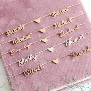 Gold Multiple Name Necklace-Family Name Necklace-Children Name Necklace-Kids Name Necklace-Gift For her-Double Name Necklace -