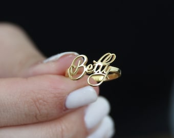 Gold Name Ring-Custom Name Ring-Children Name Ring -Custom Ring - Personalized Gift-Gift for Her -Mother's Gift--Baby Girl Ring