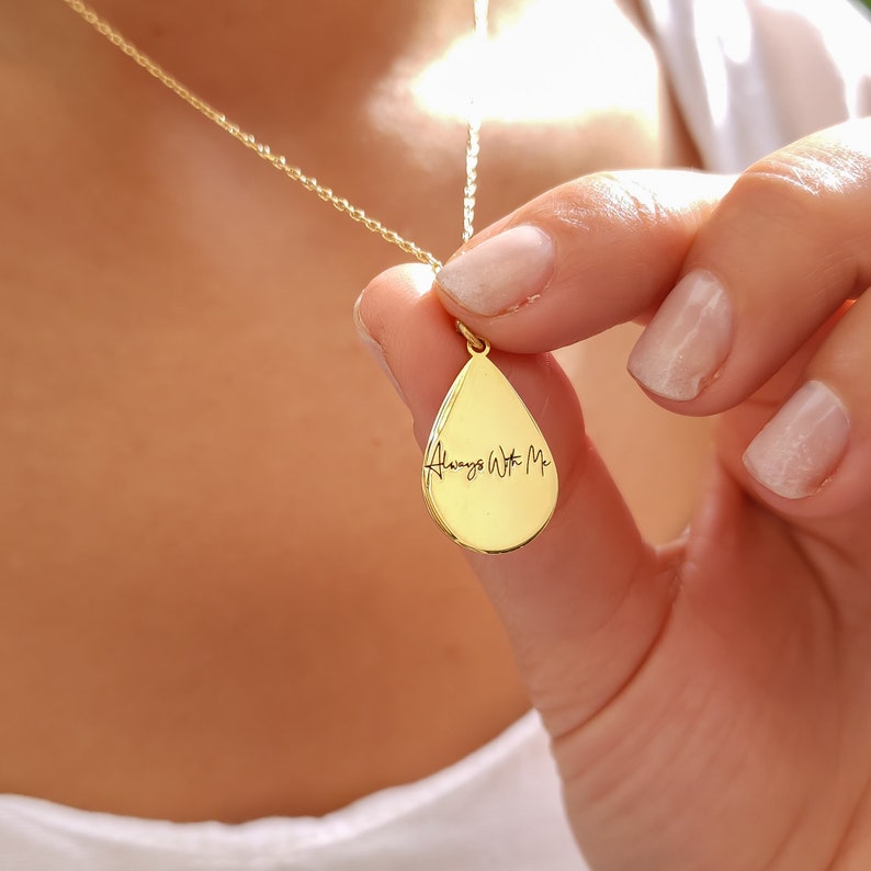 Custom Actual Fingerprint Necklace,Engraved Fingerprint Handwriting Jewelry,Personalized Necklace,Gift For Mom,Personalized Gift image 5