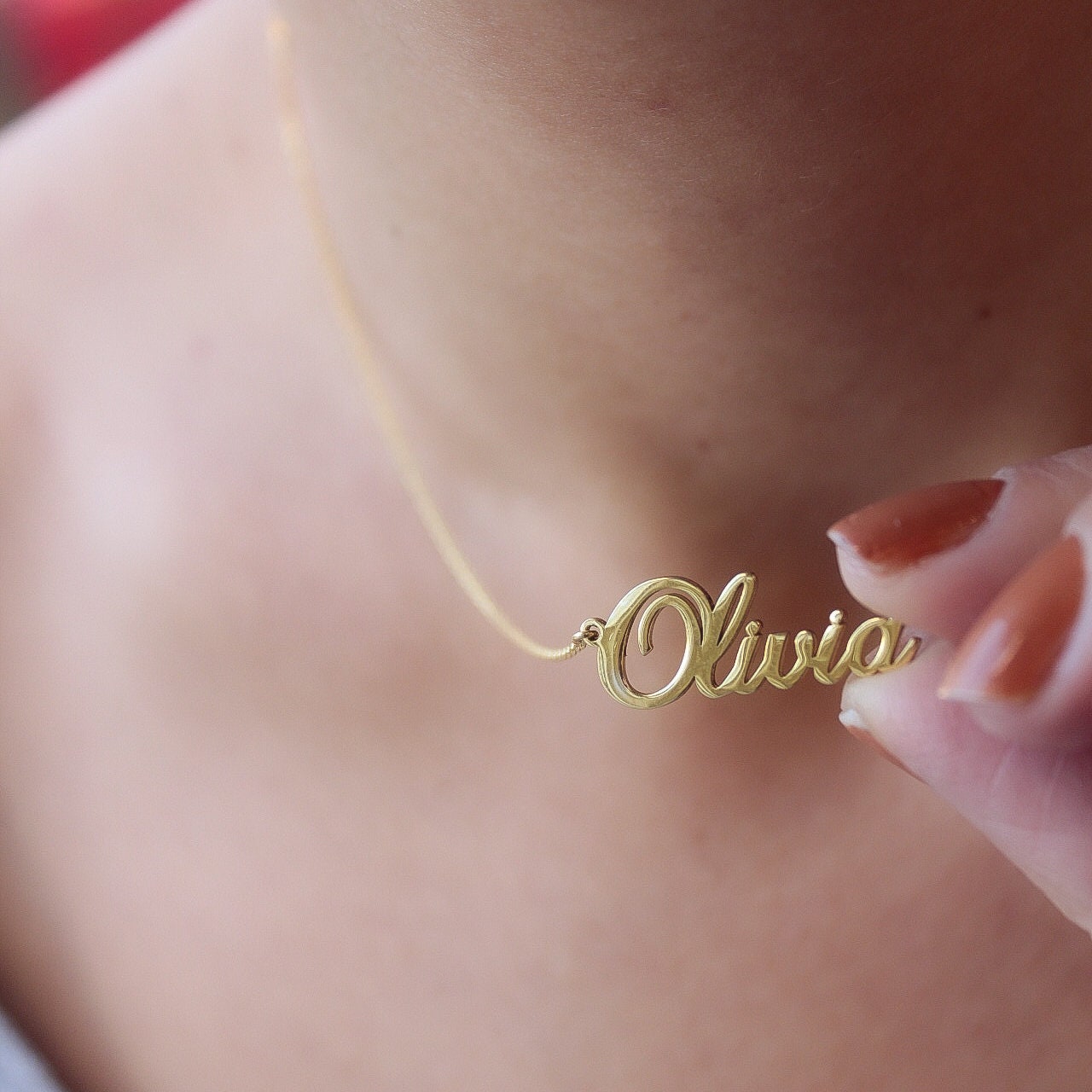 14K Solid Gold Name Necklacereal Gold Name Necklacename Etsy UK
