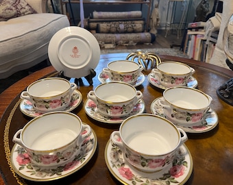 Vintage Royal Worcester Bone China Cream Soup Bowls