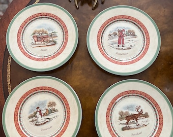 Vintage Fabulous Villeroy & Boch Festive Memories 8 Dessert Plates