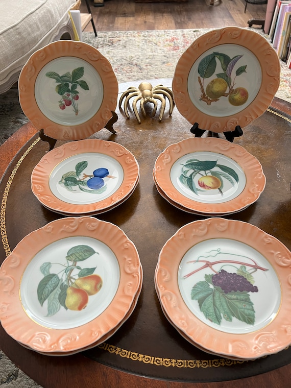 食器 Antique,Vista Alegre, Mottahedeh Refreshing Mottahedeh Summer Fruit Plates (10) Vista Alegre