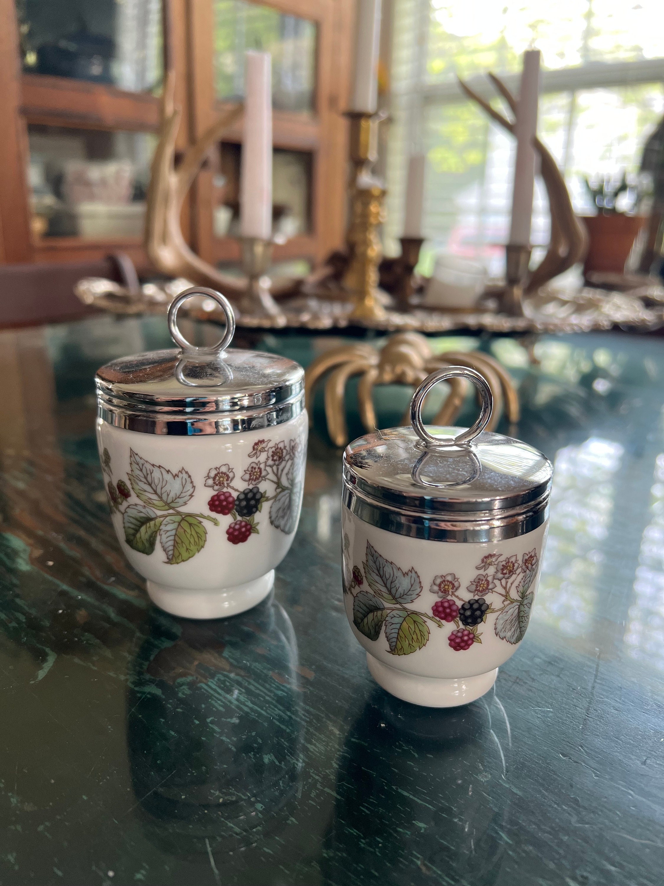 Vintage Royal Worcester Egg Coddlers Set of Two. A