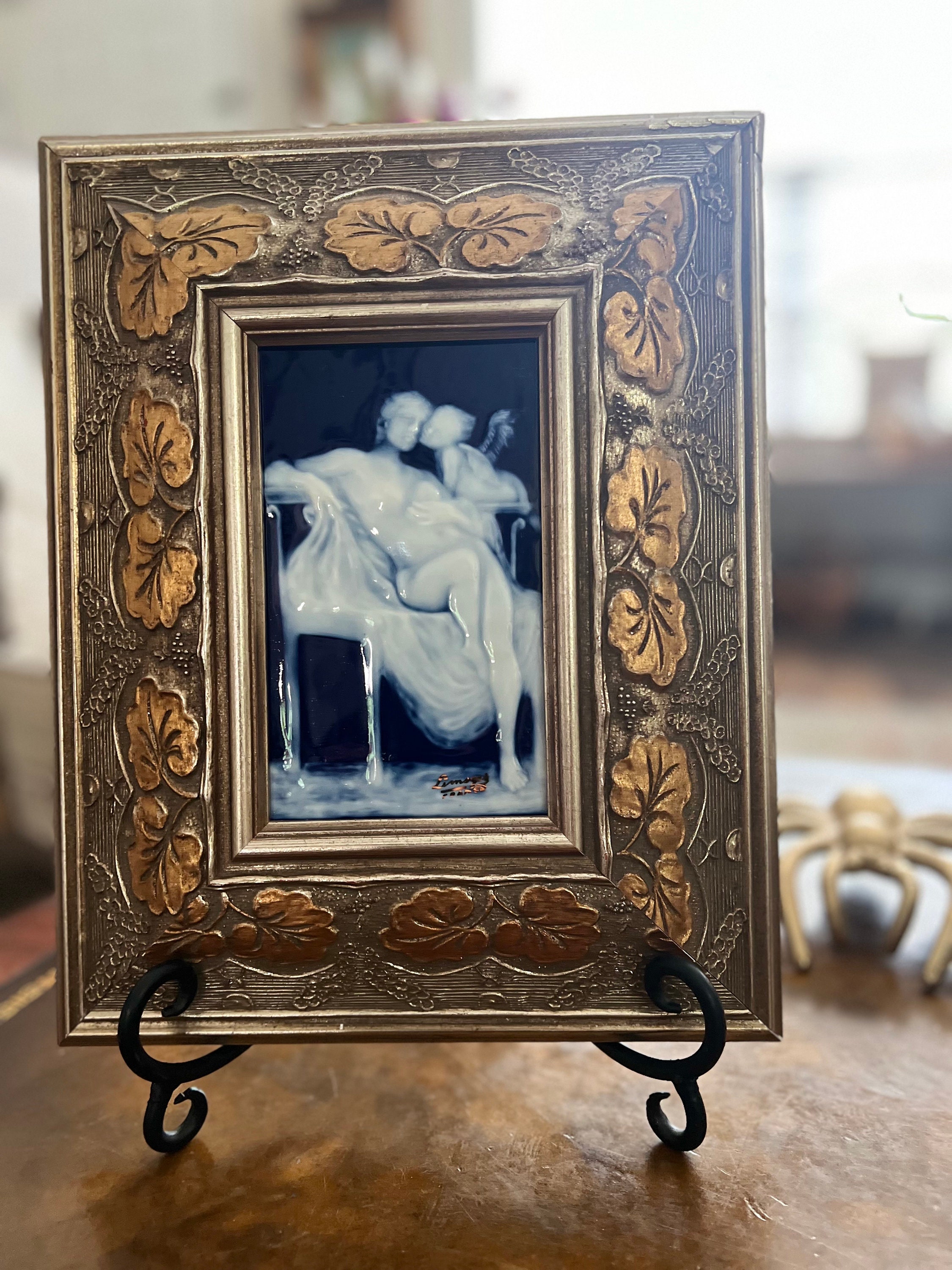 Antique limoges plaque - Etsy 日本 リモージュ（Limoges）額装陶板画