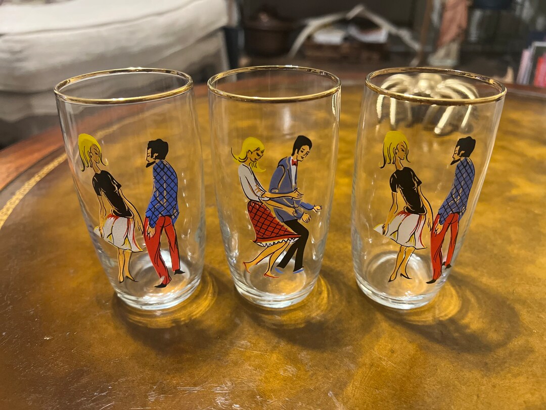 Vintage Novelty Couple Drinking Glasses. Etsy