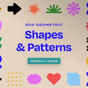 500 Geometric Shapes & Patterns: Vector Art Illustrations (Personal Use License)