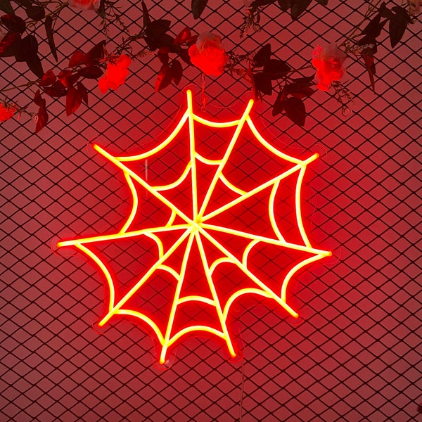 Spiderweb Neon Sign,Halloween,Trick or Treat,LED Neon Sign,Customized sign,Kids,Gift Idea,Event,Party,Home Decor,Personalized neon sign