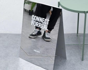 Custom Outdoor A-Frame Sign | Double-Sided Advertising Board | Metal Sidewalk Display | Weatherproof Business Sign | Portable Menu Board