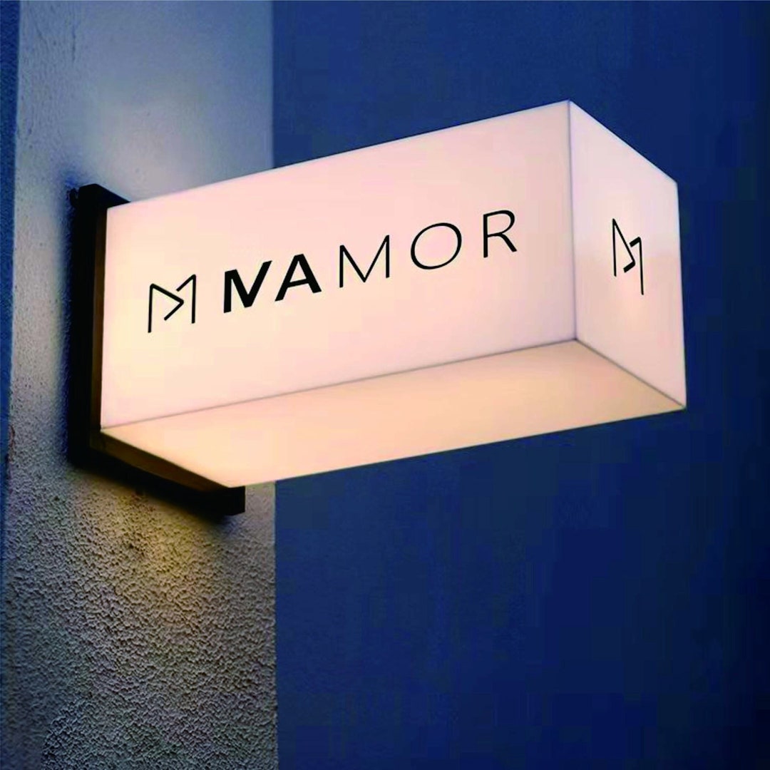 White Lightbox Sign,rectangle Shop Name Signage,acrylic Brand Sign