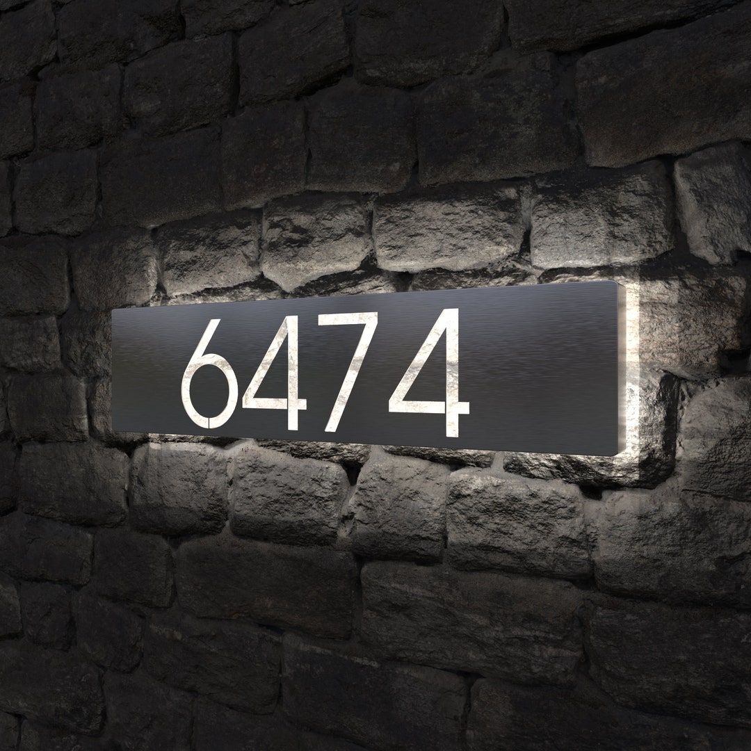 Custom House Number Sign,led Number Box,personalized Address Plaque ...