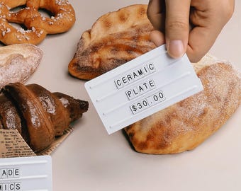 Retail Pricing Sign Stand – Magnetic Reusable Tags for Bakery & Cafe