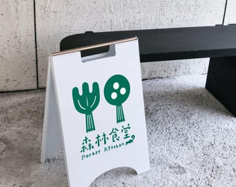 Custom Metal A Frame Double Sided Sidewalk Stand, Portable Hand Carry Shop Display Sign, Swapable Paper Insert Reusable Retail Signage