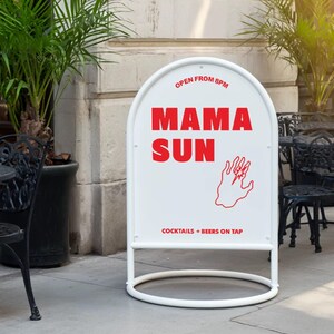 Double-Sided Metal Menu Board Outdoor A-Frame Sign for Restaurant Cafe Business Weatherproof Powder-Coated Steel Signage Customizable Panel image 2