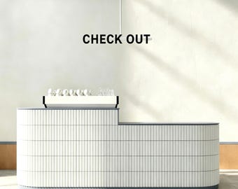 Minimalist Metal PICK UP Sign | Adjustable Hanging/Tabletop/Wall Mount for Modern Coffee Shop