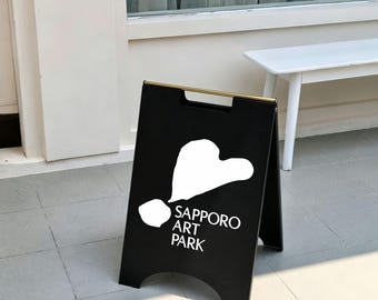 Reusable Double Sided A Frame Sidewalk Sign, Portable Handheld Metal Floor Stand, Swap Fresh Printed Paper Content Anytime