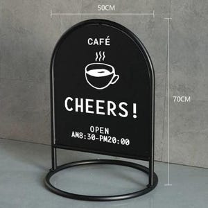 Double-Sided Metal Menu Board Outdoor A-Frame Sign for Restaurant Cafe Business Weatherproof Powder-Coated Steel Signage Customizable Panel image 9