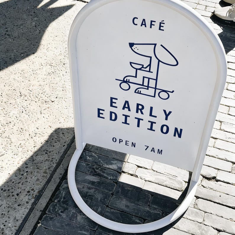Double-Sided Metal Menu Board Outdoor A-Frame Sign for Restaurant Cafe Business Weatherproof Powder-Coated Steel Signage Customizable Panel image 8