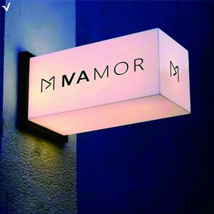 White Lightbox Sign,Rectangle Shop Name Signage,Acrylic Brand Sign,Illuminated Commercial Billboard,Advertising Sign,Address Plaque