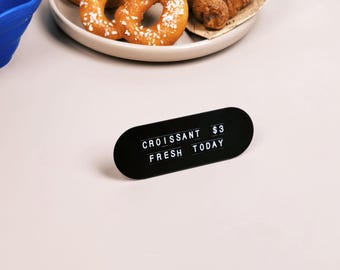Minimalist Metal Price Tags Set, Magnetic Signs for Bakeries & Cafes
