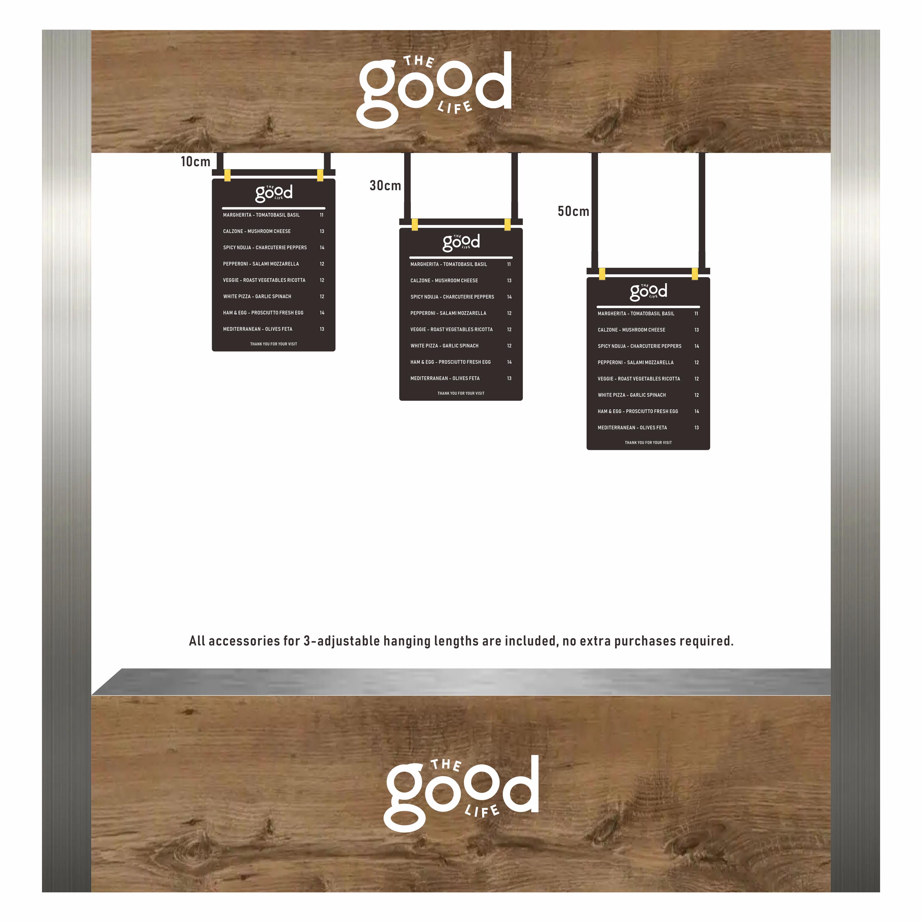 Metal Wallmounted Menu Board for Cafes and Restaurants