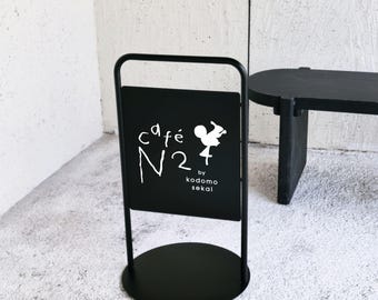Custom Business Metal Floor Sign, Minimalist Standing A Frame Sign, Personalized Outdoor Shop Signage for Cafe Restaurant Boutique