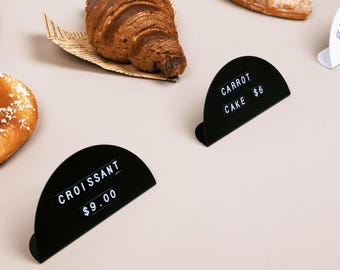 Magnetic Menu Stand, Reusable Price Label Display for Bakery, Coffee Shop, Bistro, Retail Boutique Signs