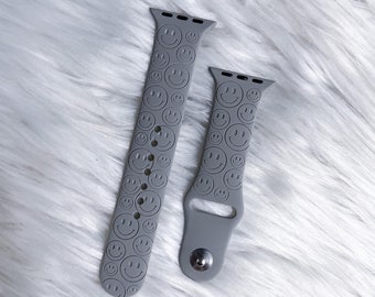 DIGITAL NEDLADDNING Smiley Face, glatt ansiktemönster Klockarmbandsfil, svg, klockarmbandsdesign, lasergraverad, laserklar fil, Glowforge-klar