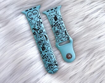 DIGITAL NEDLADDNING Veterinärtekniker, veterinärtekniker Klockarmbandsfil, svg, klockarmbandsdesign, lasergraverad, laserklar fil, Glowforge-klar