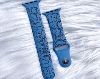DIGITAL DOWNLOAD Dinosaur pattern Watchband File, svg, watch Band Design, Laser Engraved, Laser Ready File, Glowforge Ready