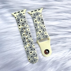 DIGITALER DOWNLOAD Daisy Floral Muster Armband Datei, svg, Uhrenarmband Design, Laser graviert, Laser Ready File, Glowforge Ready