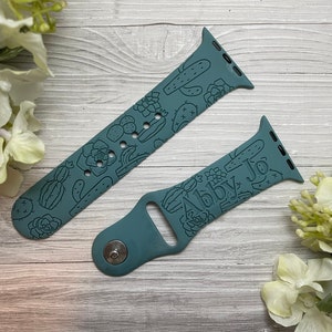 DIGITAL DOWNLOAD Succulents, Cactus Plant Mom Watchband File, svg, watch Band Design, Laser Engraved, Glowforge Laser Ready File
