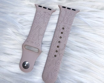 DIGITAL DOWNLOAD Nurse, doctor, healthcare worker Watchband File, svg, watch Band Design, Laser Engraved, Laser Ready File, Glowforge Ready