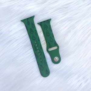 DIGITAL DOWNLOAD Christmas trees Watchband File, svg, Uhr Band Design, Laser graviert, Laser Ready Datei, Glowforge Ready