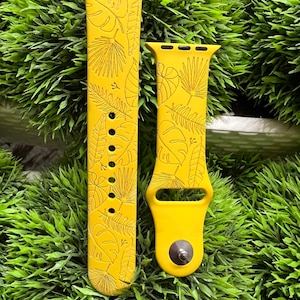 DIGITALE DOWNLOAD Tropische bloemenblad planten patroon Watchband File, svg, horloge Band Design, Laser Gegraveerd, Laser Ready File, Glowforge