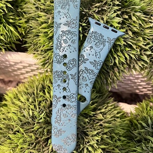 DIGITALER DOWNLOAD Blumen Eule Tier Uhrband Datei, svg, Uhr Band Design, Laser graviert, Laser Ready File, Glowforge Ready